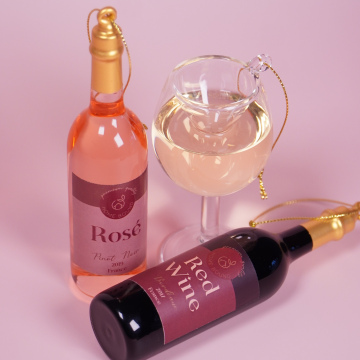 Set van 3 - 2 wijn flessen en 1 wijn glas